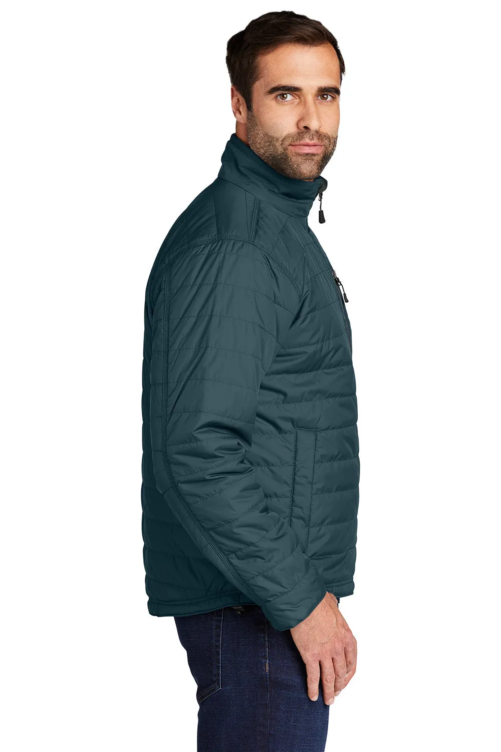 Carhartt Mens Gilliam Wind & Water Resistant Full Zip Jacket - Navy Blue