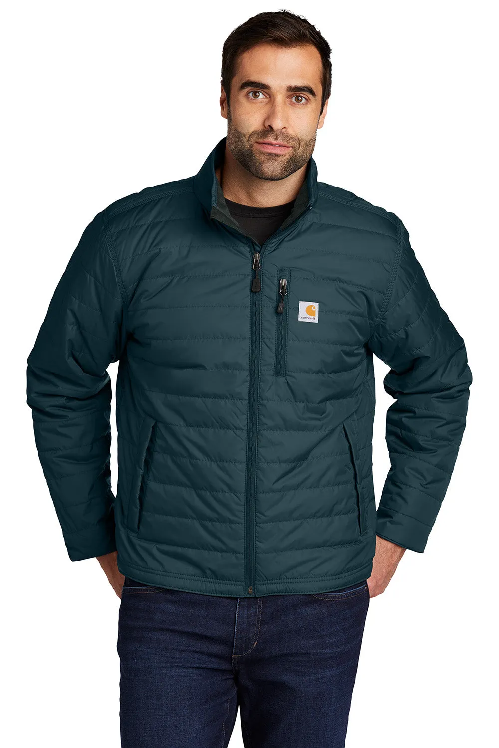 Carhartt Mens Gilliam Wind & Water Resistant Full Zip Jacket - Navy Blue