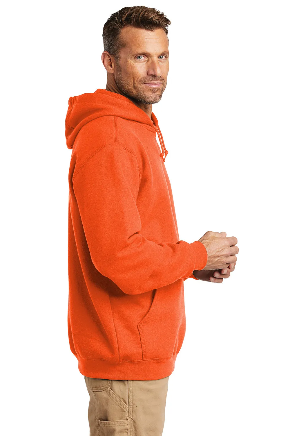 Carhartt Mens Hooded Sweatshirt Hoodie w/ Pouch Pocket - Brite Orange