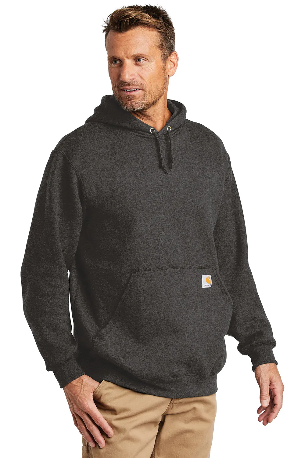 Carhartt Mens Hooded Sweatshirt Hoodie w/ Pouch Pocket - Heather Carbon Grey