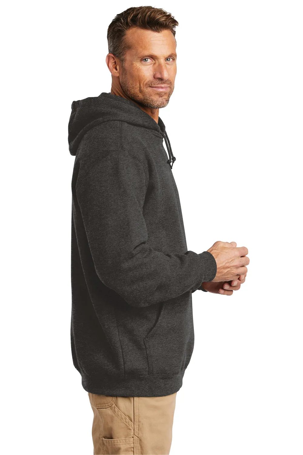 Carhartt Mens Hooded Sweatshirt Hoodie w/ Pouch Pocket - Heather Carbon Grey
