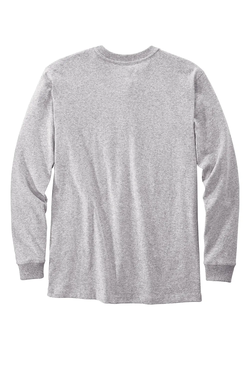 Carhartt Mens Long Sleeve Henley T-Shirt w/ Pocket - Heather Grey