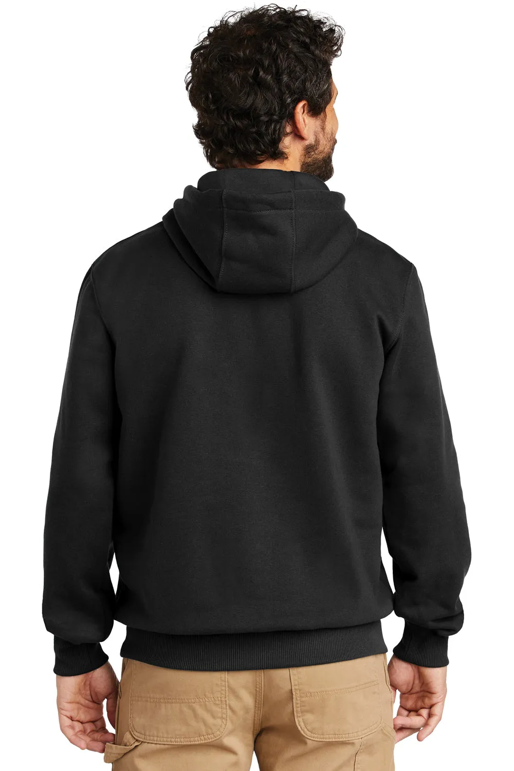 Carhartt Mens Paxton Rain Defender Water Resistant Hooded Sweatshirt Hoodie w/ Pouch Pocket - Black