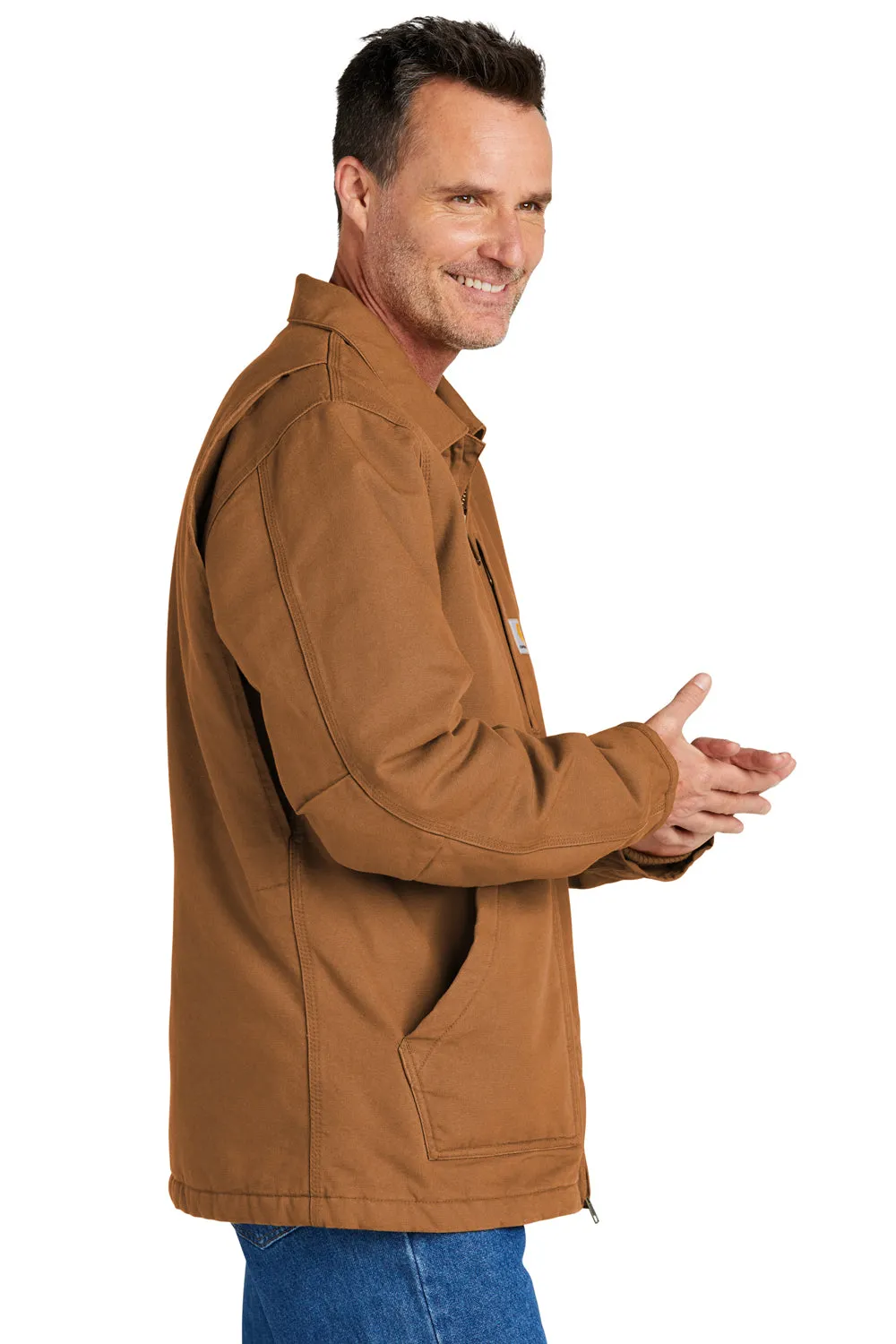 Carhartt Mens Sherpa Lined Full Zip Jacket - Carhartt Brown