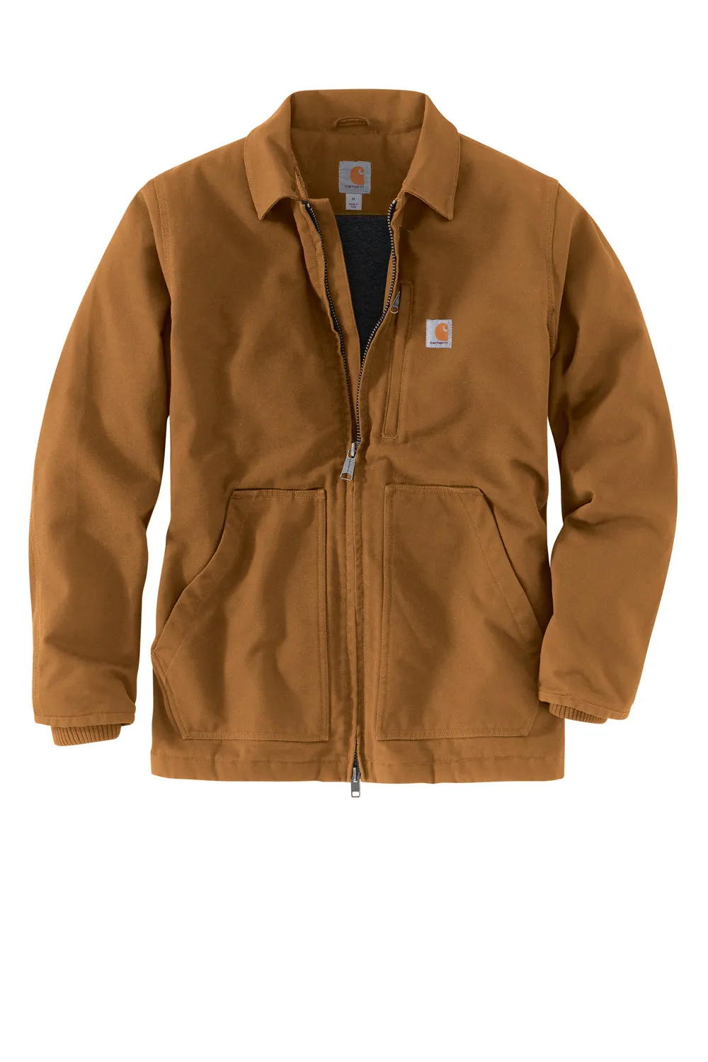 Carhartt Mens Sherpa Lined Full Zip Jacket - Carhartt Brown