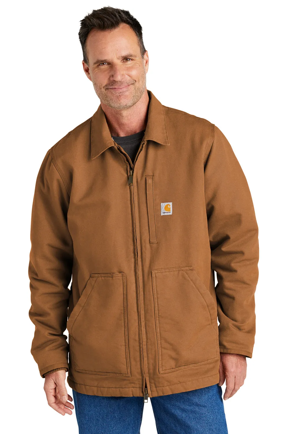 Carhartt Mens Sherpa Lined Full Zip Jacket - Carhartt Brown