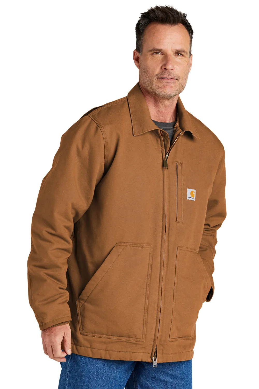 Carhartt Mens Sherpa Lined Full Zip Jacket - Carhartt Brown