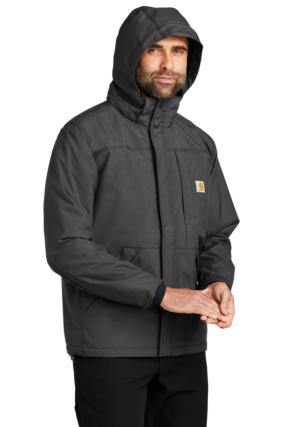 Carhartt Mens Storm Defender Shoreline Waterproof Full Zip Hooded Jacket - Shadow Grey