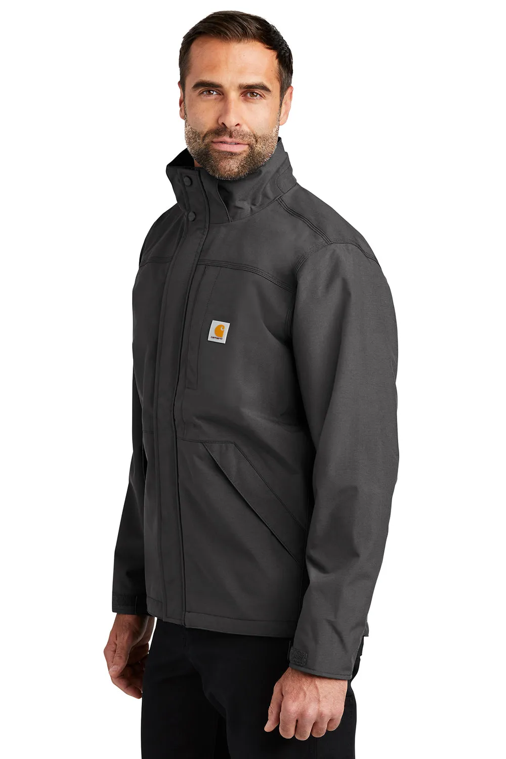 Carhartt Mens Storm Defender Shoreline Waterproof Full Zip Hooded Jacket - Shadow Grey