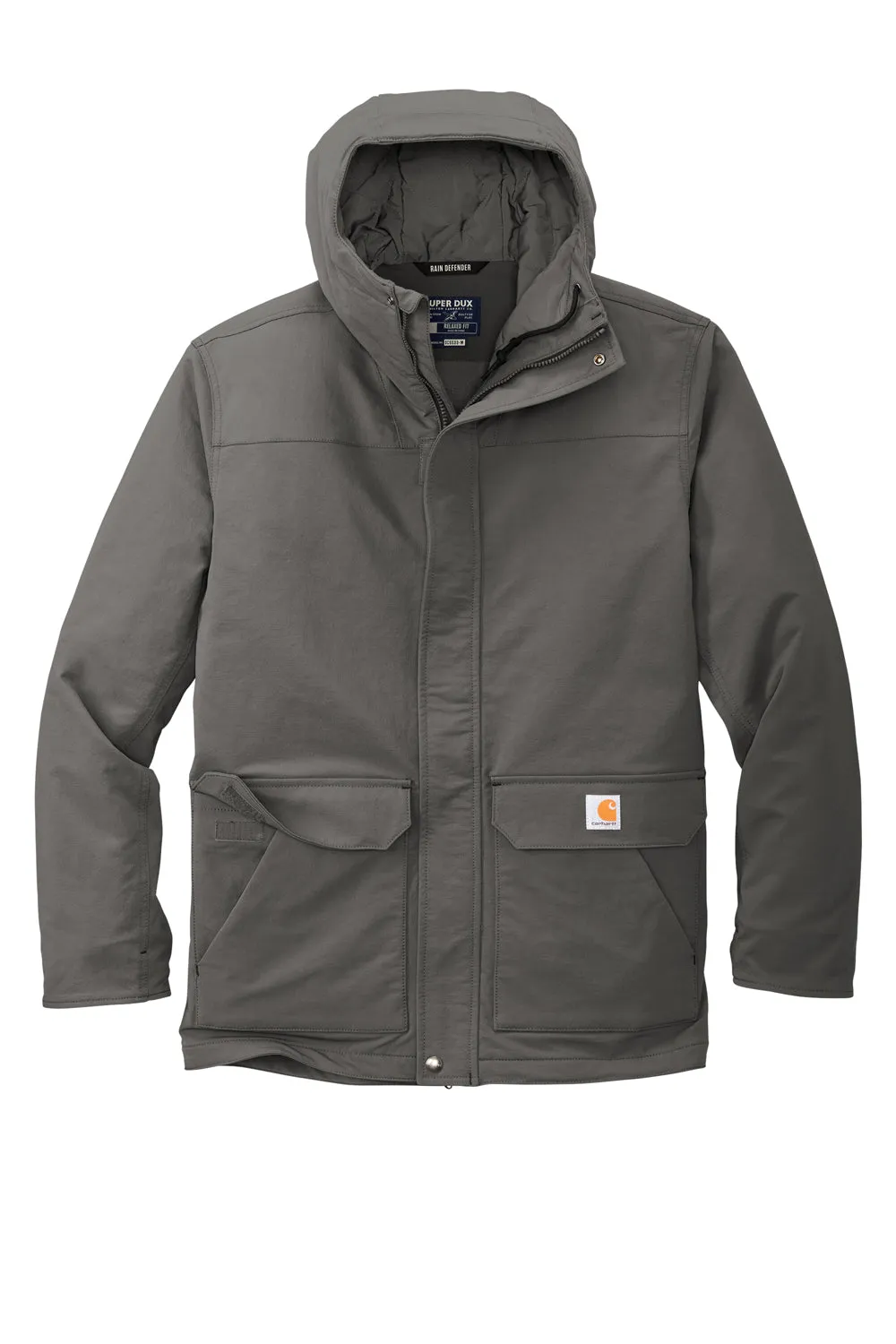 Carhartt Mens Super Dux Wind & Water Resistant Full Zip Hooded Jacket - Gravel Grey