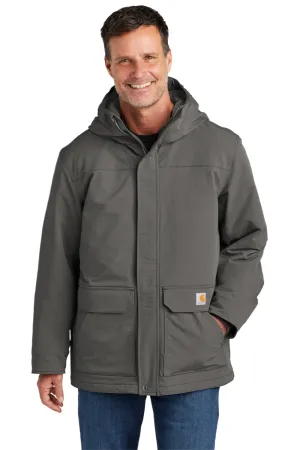 Carhartt Mens Super Dux Wind & Water Resistant Full Zip Hooded Jacket - Gravel Grey