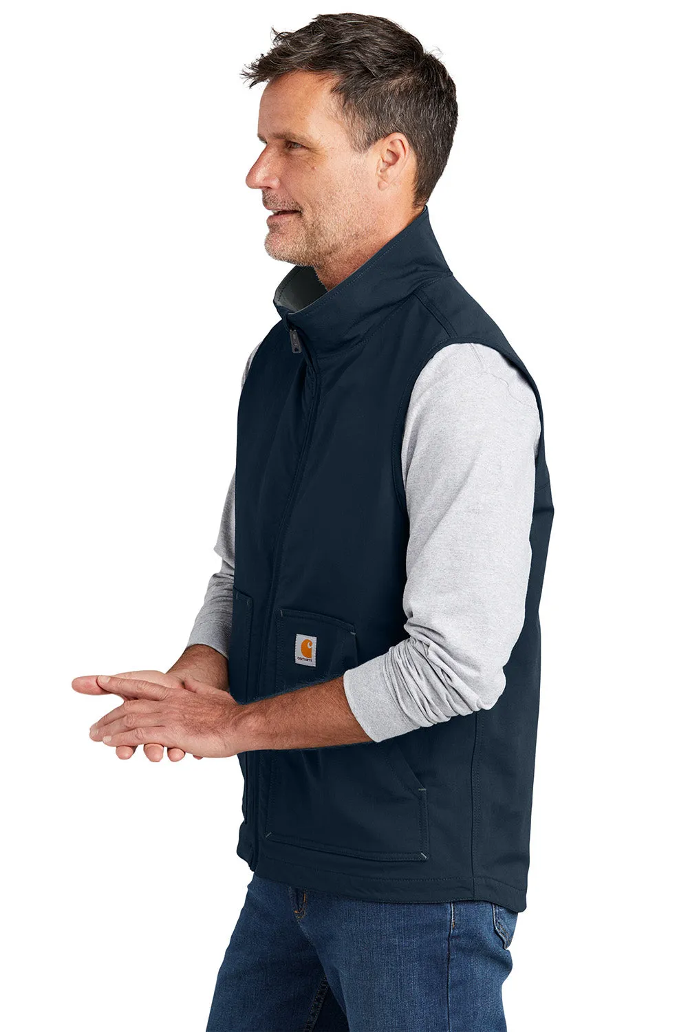 Carhartt Mens Super Dux Wind & Water Resistant Full Zip Vest - Navy Blue