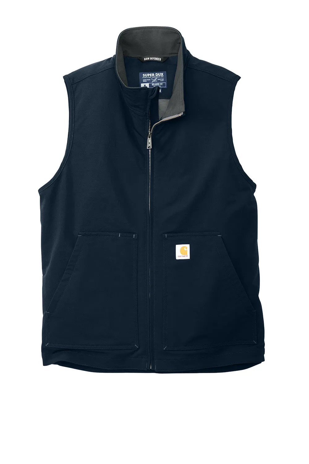 Carhartt Mens Super Dux Wind & Water Resistant Full Zip Vest - Navy Blue