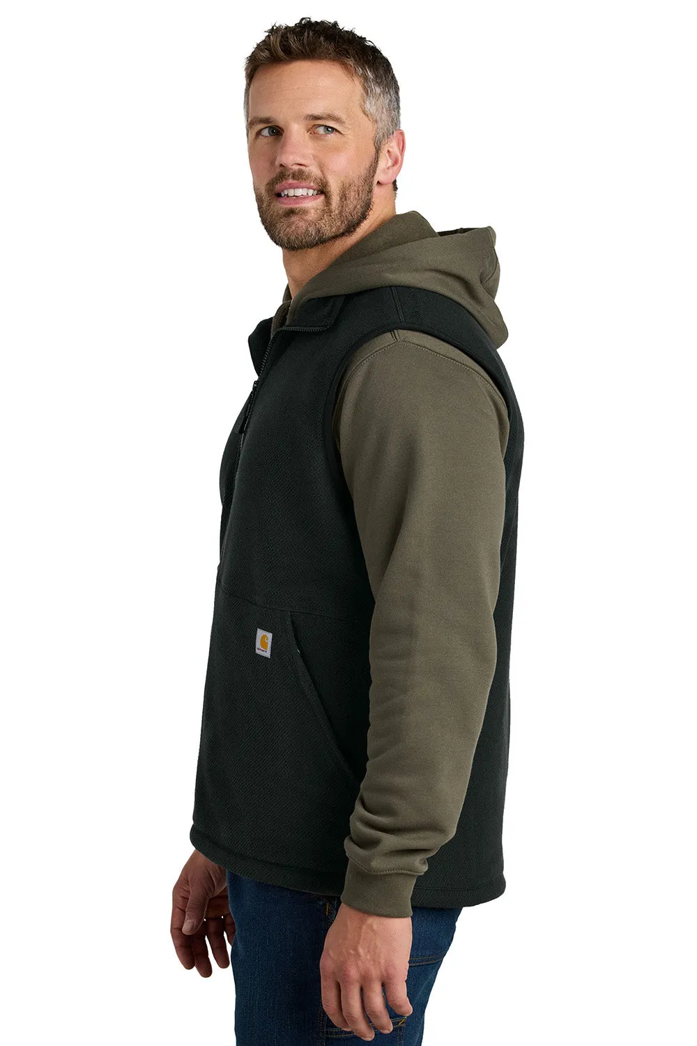 Carhartt Mens Textured Fleece Full Zip Vest - Black