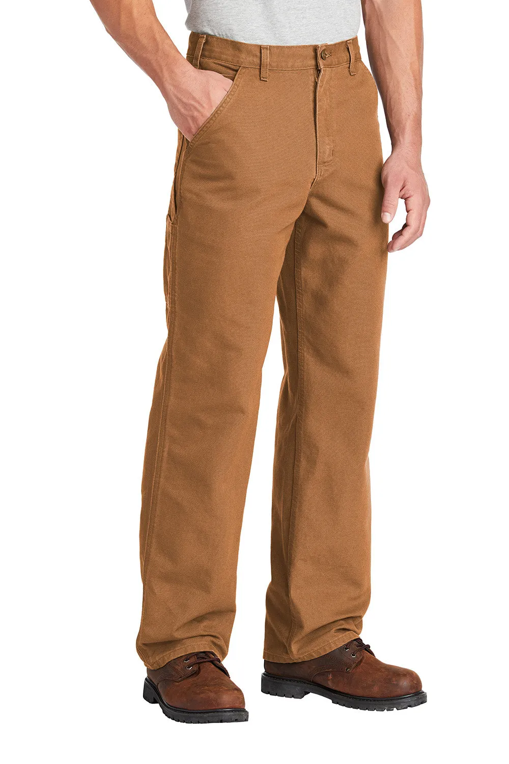 Carhartt Mens Washed Duck Work Dungarees w/ Pockets - Brown