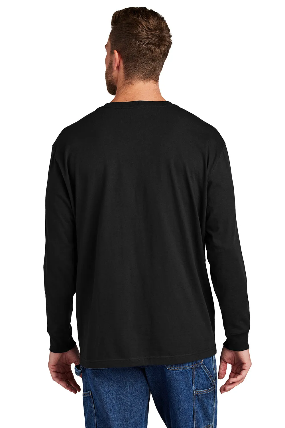 Carhartt Mens Workwear Long Sleeve Crewneck T-Shirt w/ Pocket - Black