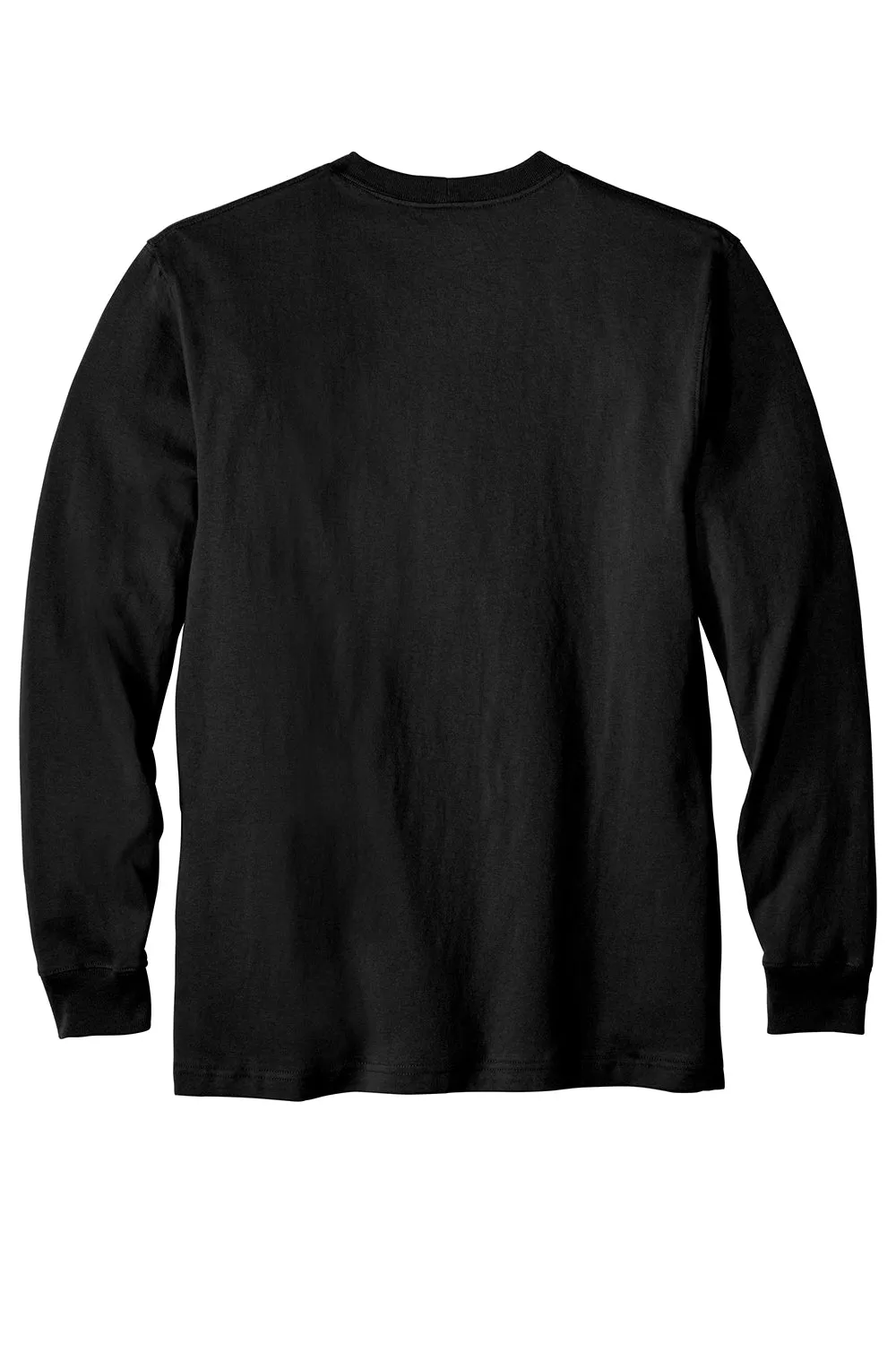 Carhartt Mens Workwear Long Sleeve Crewneck T-Shirt w/ Pocket - Black