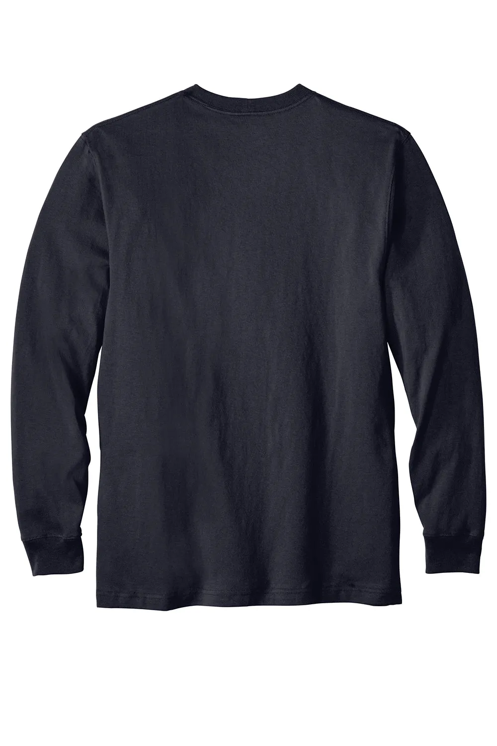 Carhartt Mens Workwear Long Sleeve Crewneck T-Shirt w/ Pocket - Navy Blue