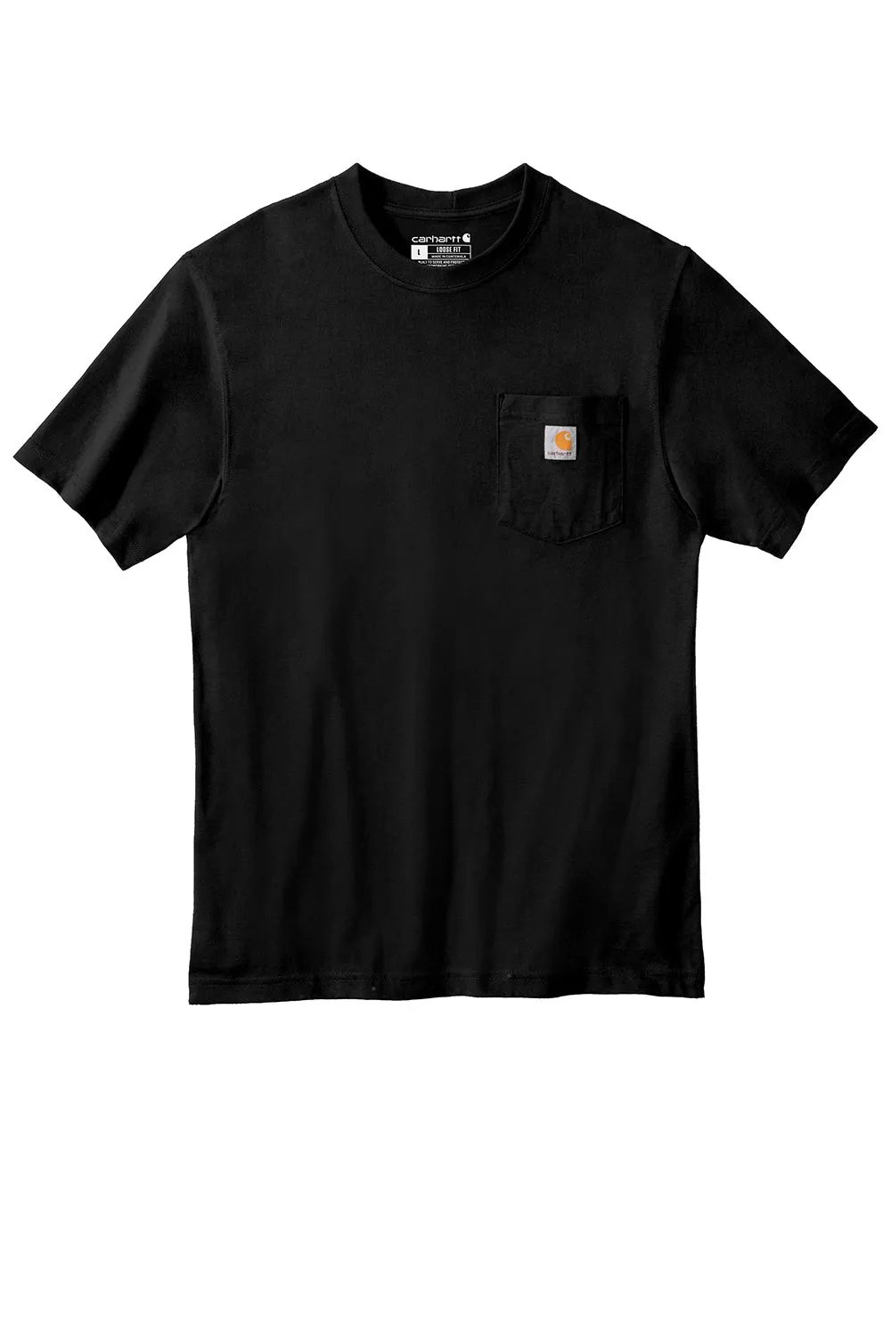Carhartt Mens Workwear Short Sleeve Crewneck T-Shirt w/ Pocket - Black