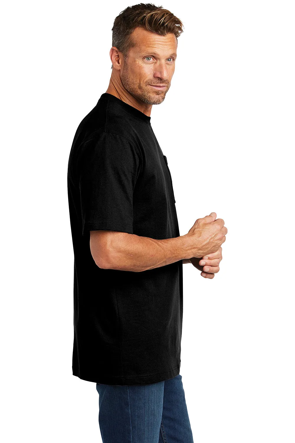 Carhartt Mens Workwear Short Sleeve Crewneck T-Shirt w/ Pocket - Black
