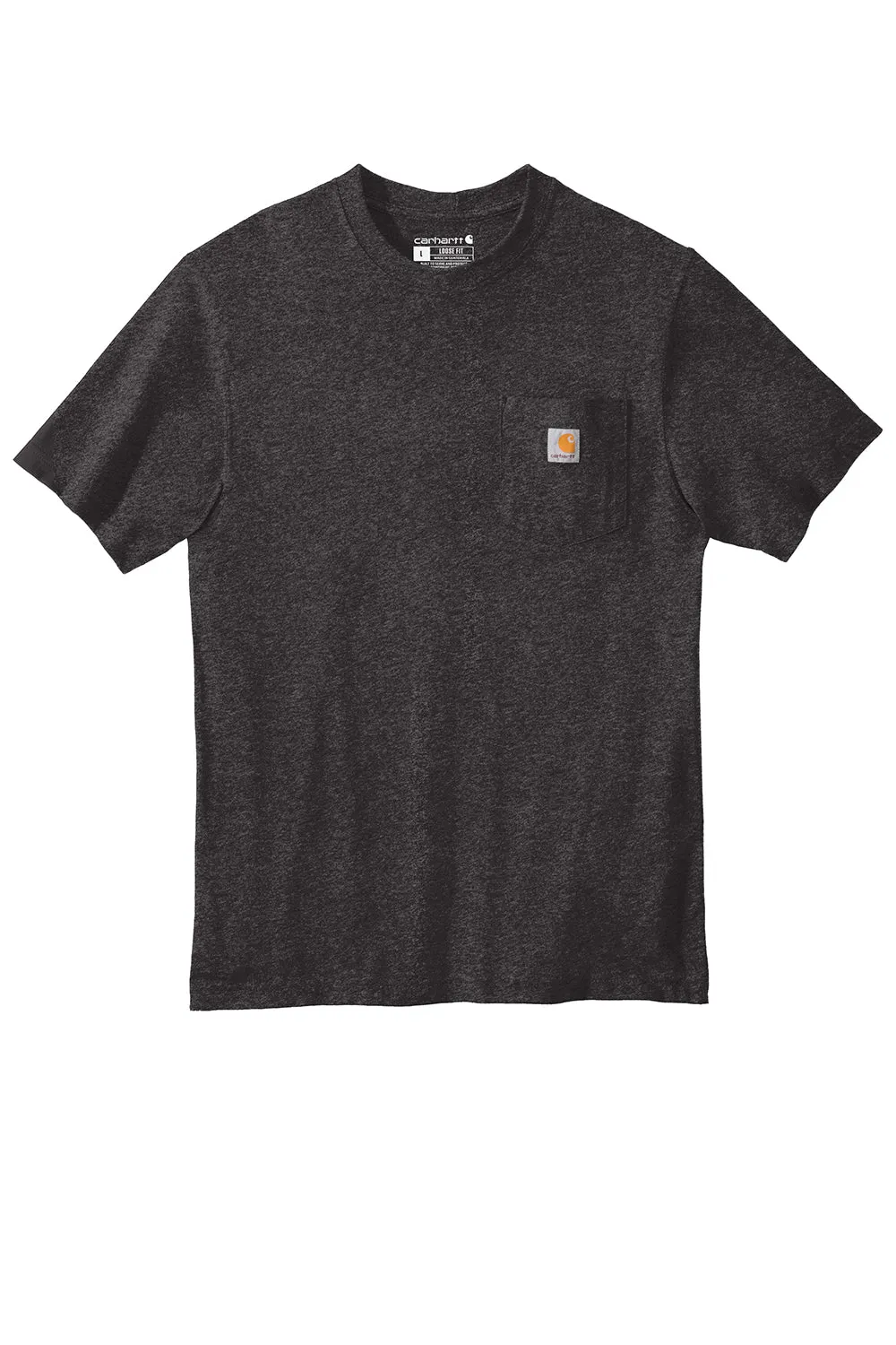 Carhartt Mens Workwear Short Sleeve Crewneck T-Shirt w/ Pocket - Heather Carbon Grey