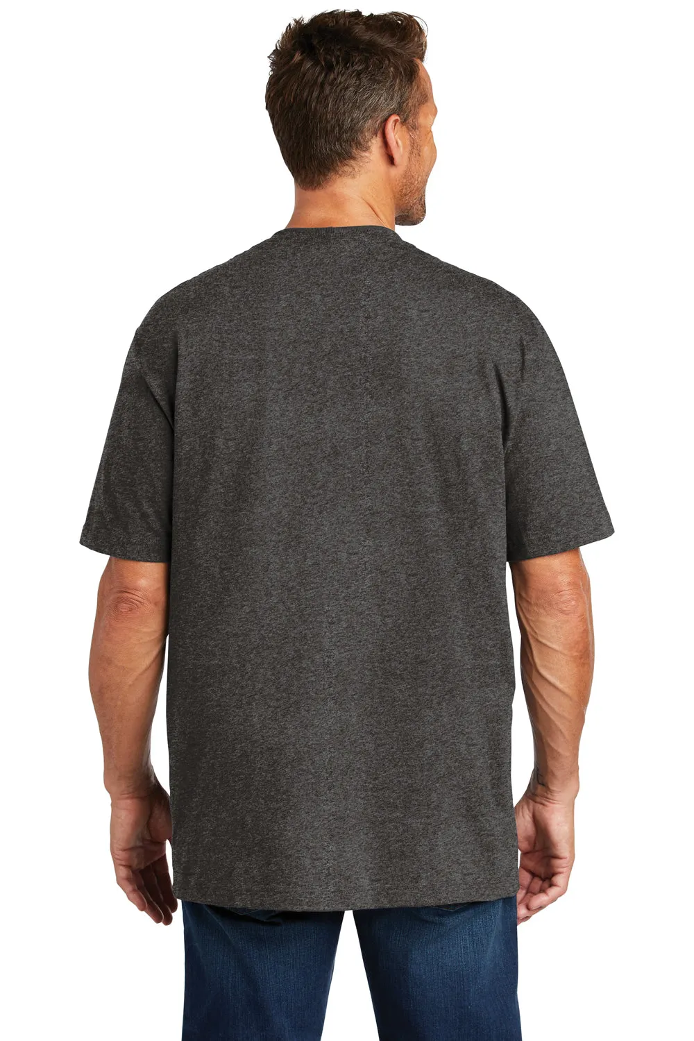 Carhartt Mens Workwear Short Sleeve Crewneck T-Shirt w/ Pocket - Heather Carbon Grey