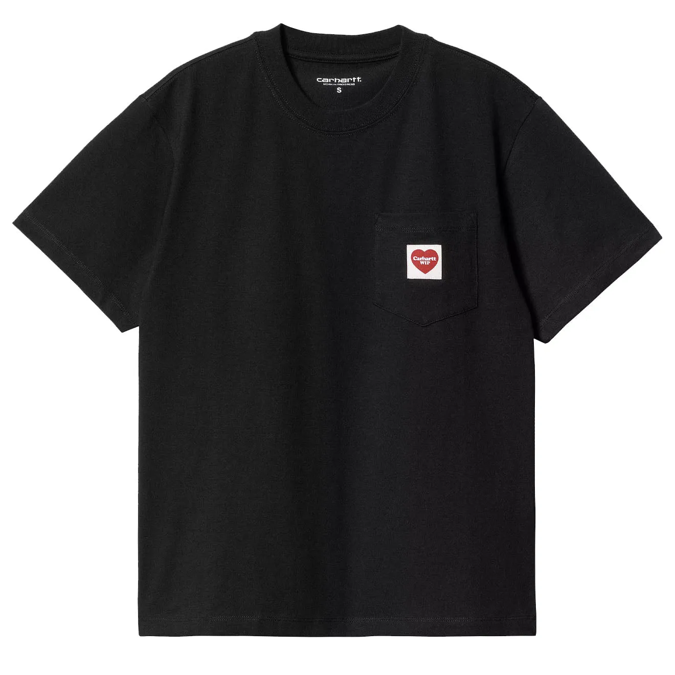 Carhartt WIP Womens S/S Pocket Heart T-Shirt Black / Red