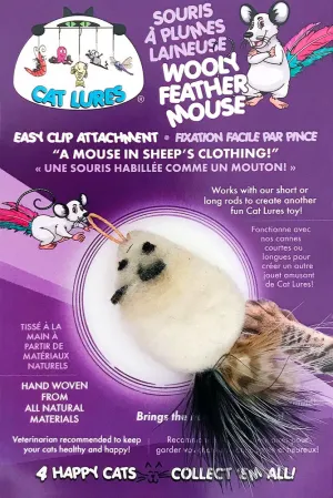 CAT LURES Wooly Feather Mouse 4x1.5x1 adult cat food, best cat food for adults
