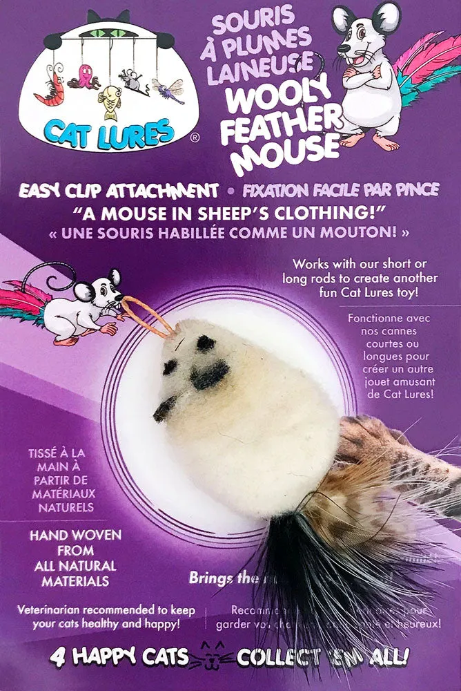 CAT LURES Wooly Feather Mouse 4x1.5x1 adult cat food, best cat food for adults