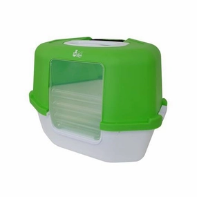 Cat Love Space Saver Corner Hooded Cat Pan Green cat litter box,cat cage