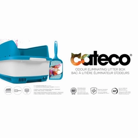Cateco Odour Eliminating Litter Box Blue cat litter box,cat cage
