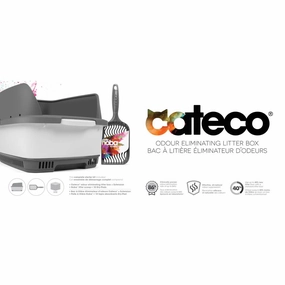 Cateco Odour Eliminating Litter Box Grey cat litter box,cat cage