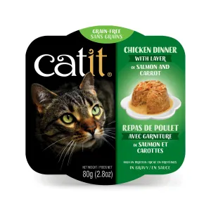 Catit Chicken Dinner with Salmon & Carrot Grain Free Wet Cat Food wet cat food, canned cat food