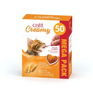 Catit Creamy Lickable Cat Treat - Chicken & Liver Flavour - 50 pack cat treats, natural cat treats