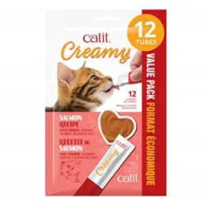 Catit Creamy Lickable Cat Treat - Salmon Flavour - 12 pack cat treats, natural cat treats