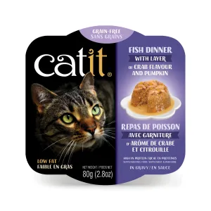 Catit Fish Dinner with Crab Flavor & Pumpkin Grain Free Wet Cat Food wet cat food, canned cat food