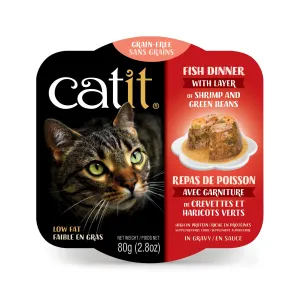 Catit Fish Dinner with Shrimp & Green Beans Grain Free Wet Cat Food wet cat food, canned cat food