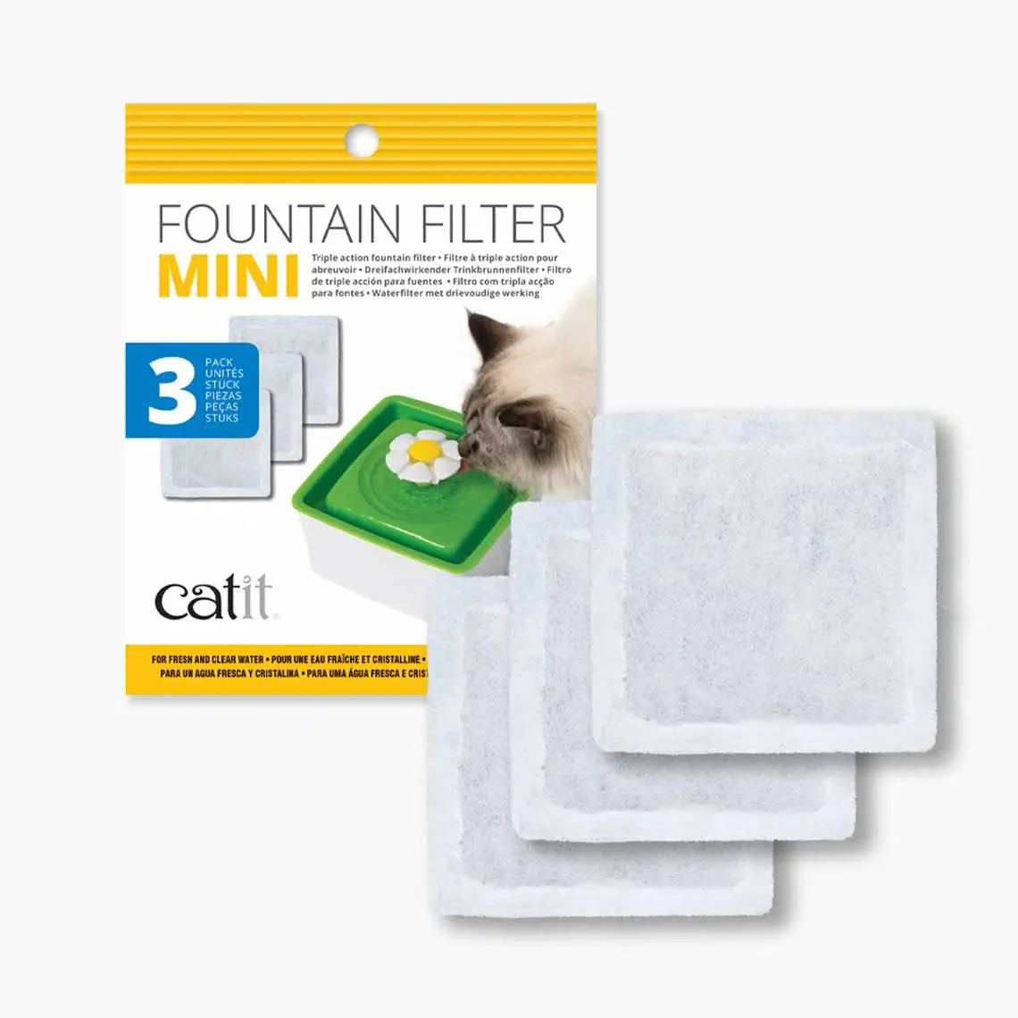 Catit Mini Fountain Filters cat bowl, elevated cat feeder
