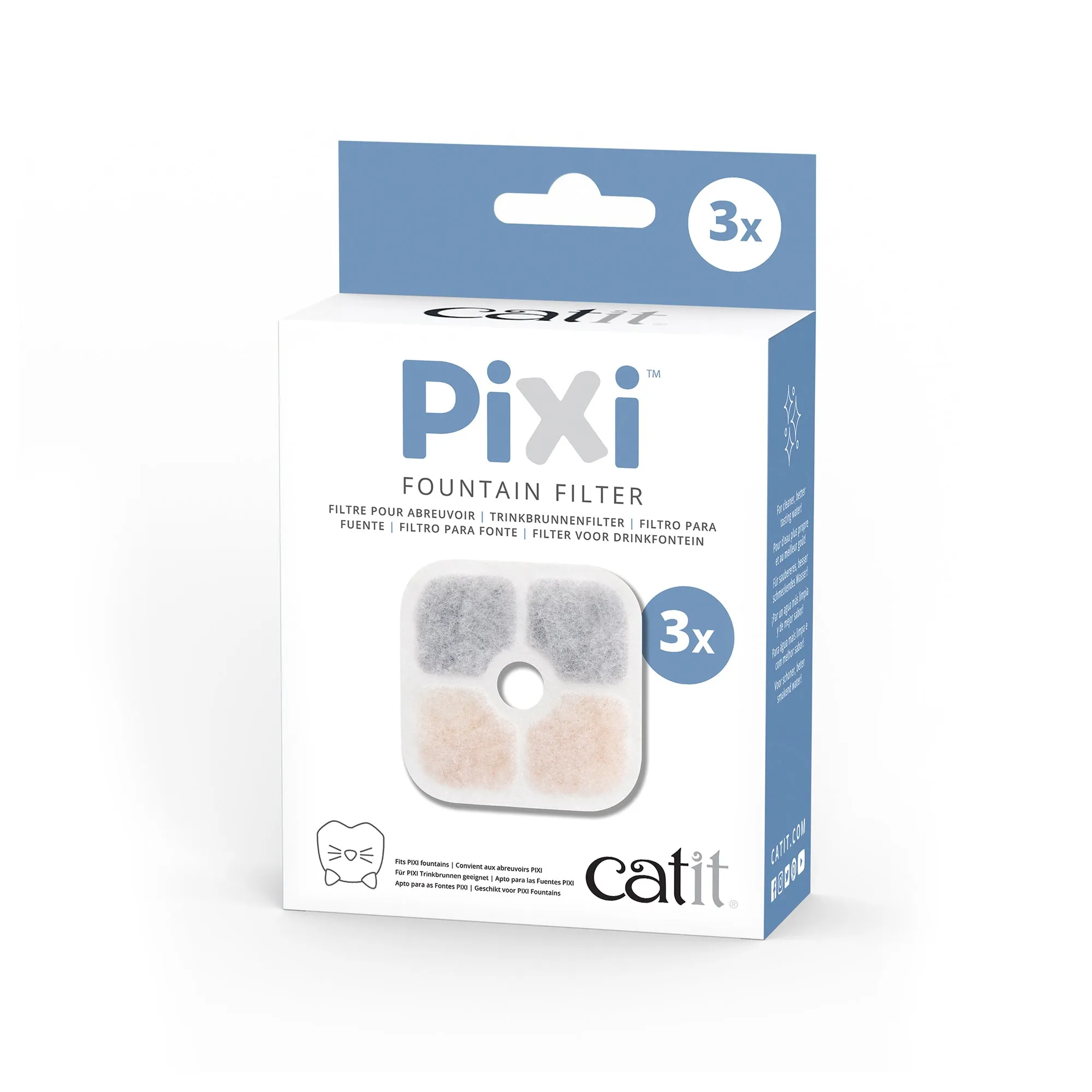 Catit Pixi Drinking Fountain Filter Cartridge cat bowl, elevated cat feeder