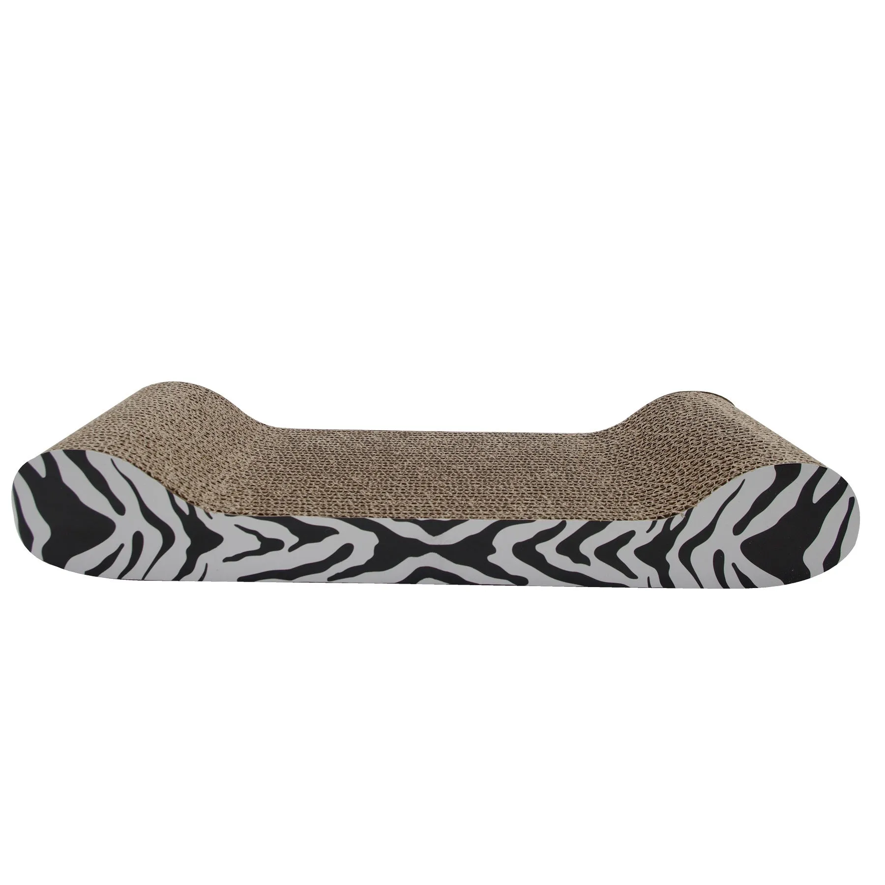 Catit Style Patterned Cat Scratcher with Catnip - White Tiger - Lounge adult cat food, best cat food for adults