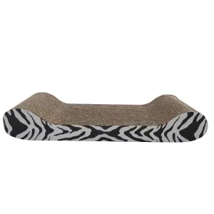 Catit Style Patterned Cat Scratcher with Catnip - White Tiger - Lounge adult cat food, best cat food for adults