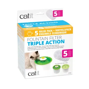 Catit Triple Action Drinking Fountain Filter cat bowl, elevated cat feeder