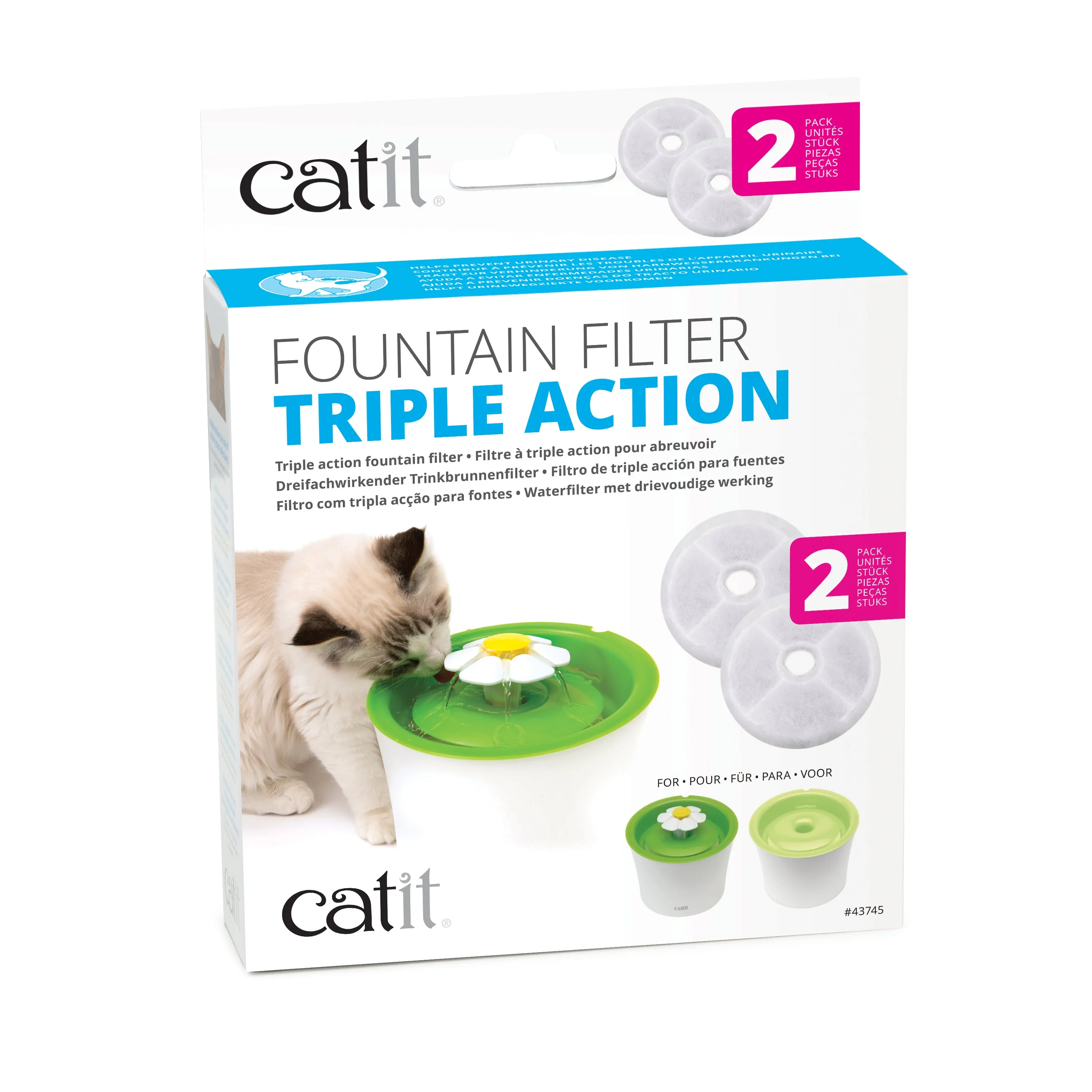 Catit Triple Action Filter  2 pack adult cat food, best cat food for adults