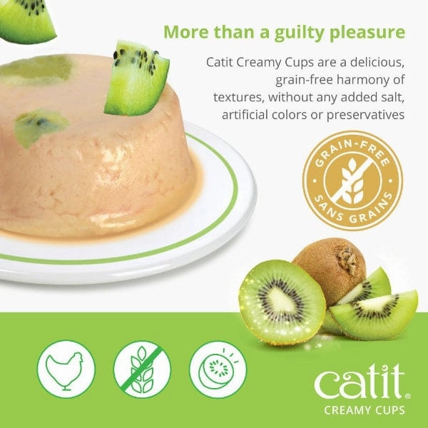 Catit Creamy Cups - Chicken Mousse with Kiwi Cat Treat