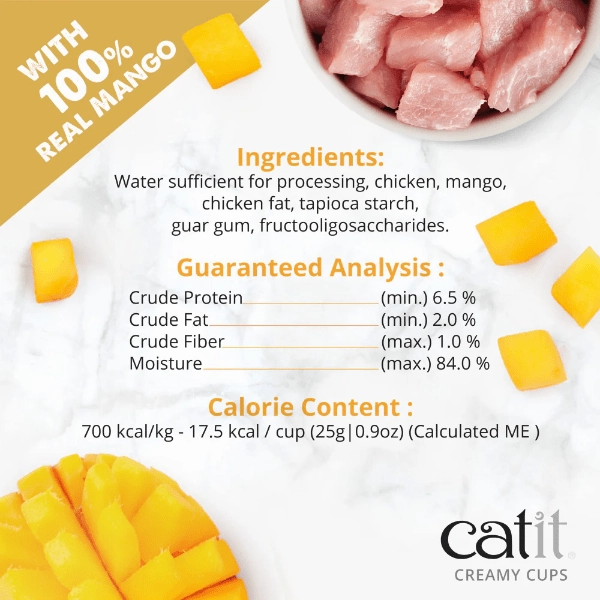 Catit Creamy Cups - Chicken Mousse with Mango Cat Treat