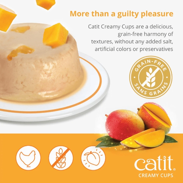 Catit Creamy Cups - Chicken Mousse with Mango Cat Treat