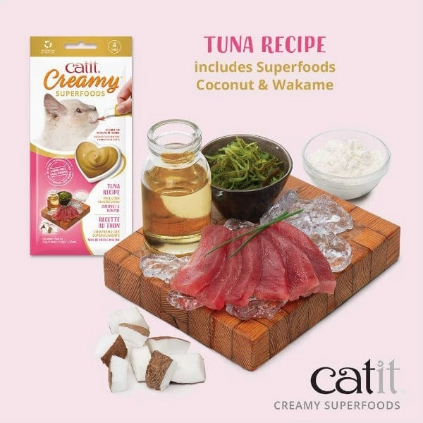 Catit Creamy Superfood Tuna Recipe with Coconut and Wakame Cat Treats