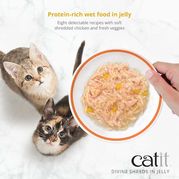 Catit Divine Shreds Chicken in Jelly Multipack