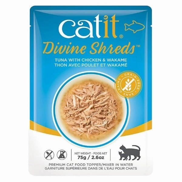 Catit Divine Shreds Tuna with Chicken & Wakame Cat Food Topper