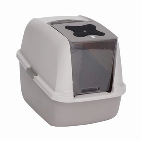 CatIt Hooded Cat Litter Pan Warm Grey (50722) cat litter box,cat cage